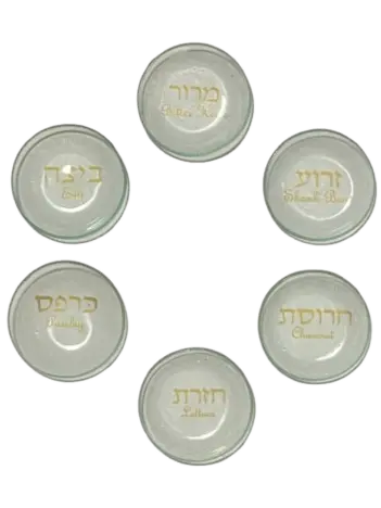 Green Glass Seder Plate Liners
